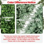 7.5FT Blue-Green Tint Christmas Tree with 2908 PE+PVC Tips ? Unique Full-Bodied Tree with Hinged Branches, Easy Assembly, Stable Metal Stand, Eye-Catching Holiday Decor - Image 4