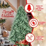 7.5FT Blue-Green Tint Christmas Tree with 2908 PE+PVC Tips ? Unique Full-Bodied Tree with Hinged Branches, Easy Assembly, Stable Metal Stand, Eye-Catching Holiday Decor - Image 5