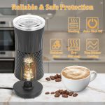 Electric Milk Frother Steamer 4 in 1 Multifunctional Hot Cold Milk Foam Maker Temperature Control Automatic Quiet Milk Warmer Latte Cappuccinos Diamond Design - Image 5