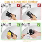 Electric Milk Frother Steamer 4 in 1 Multifunctional Hot Cold Milk Foam Maker Temperature Control Automatic Quiet Milk Warmer Latte Cappuccinos Diamond Design - Image 6