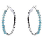 50mm Marquise Cut Halo CZ Hoop Earrings - Image 2