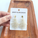 Petite Palm Earrings - Seashell - Image 2