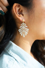 Petite Palm Earrings - Seashell - Image 7