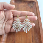 Petite Palm Earrings - Seashell - Image 4