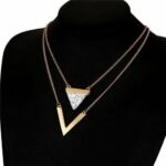 Marble Chevron Double Layer Necklace - Image 2