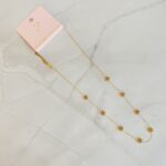 Dainty Golden Bead Flower Necklace - Image 3