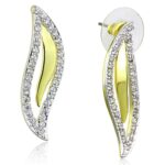 3W941 - Gold+Rhodium Brass Jewelry Sets with AAA Grade CZ  in Clear - Image 2
