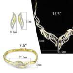 3W941 - Gold+Rhodium Brass Jewelry Sets with AAA Grade CZ  in Clear - Image 5
