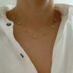 Dainty Golden Bead Flower Necklace - Image 2