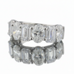 4.9ct Lab Diamond Ring | Oval & Emerald Half Eternity | IGI Certified