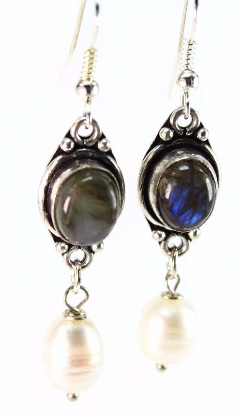 IMG_4917_spo.jpg Labradorite & Pearl Drop Earrings - Image 1