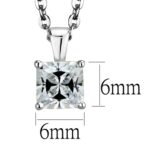 LOS893 - Rhodium 925 Sterling Silver Chain Pendant with AAA Grade CZ - Image 2