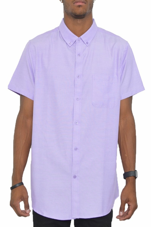 M3514LILACF.jpg SIGNATURE SHORT SLEEVE BUTTON DOWN SHIRT M3514 - Image 1