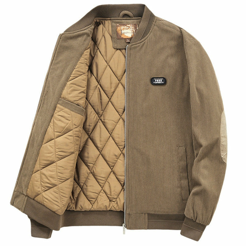 MJ1_501b221d-911a-466b-91e4-588d97dd182f-2.jpg Mens Round Collar Winter Zipped Up Elbow Patch Jacket - Image 1