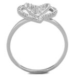 TS192 - Rhodium 925 Sterling Silver Ring with AAA Grade CZ  in Clear - Image 3