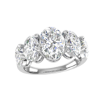 8.5ct Lab Diamond Ring | Oval Five Stone | IGI Certified VS+ DEF | 10K