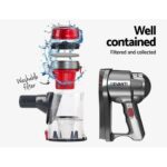 Devanti Corded Handheld Bagless Vacuum Cleaner - Red and Silver - Image 6
