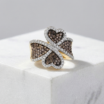 Women's 1.5ct Cognac Lab Diamond Heart Ring | 10K Yellow Gold | Draco - Image 4