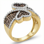 Women's 1.5ct Cognac Lab Diamond Heart Ring | 10K Yellow Gold | Draco - Image 6
