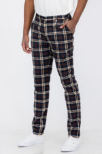 Plaid Slim Fit Trouser Pants SR003