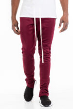 SIMPLE TRACK PANTS- BURGUNDY P201 - Image 3