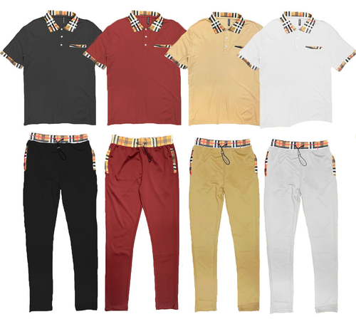 data-202.jpg Checkered Polo and Pant Set - Image 1