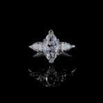 2.1ct Lab Diamond Ring | Marquise Dawn | IGI Certified | 10K White - Image 2