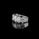 4.9ct Lab Diamond Ring | Oval & Emerald Half Eternity | IGI Certified - Image 2