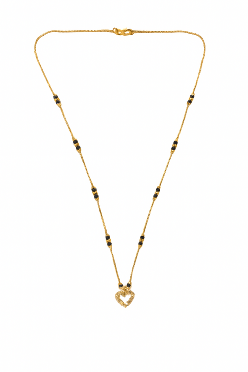 getpubthumb-22.png Gold Heart Pendant Necklace with Black Beads-Set Of -2 - Image 1