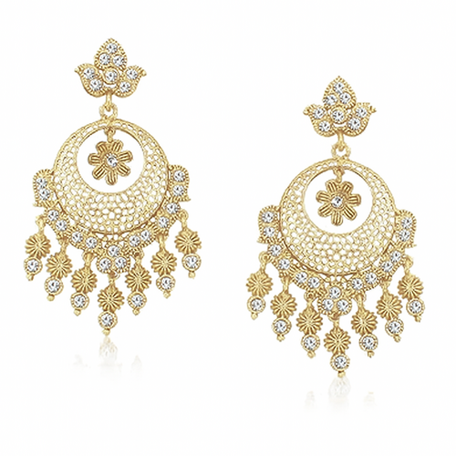 getpubthumb-28.png Gold Floral Chandbali Dangle Earrings - Image 1