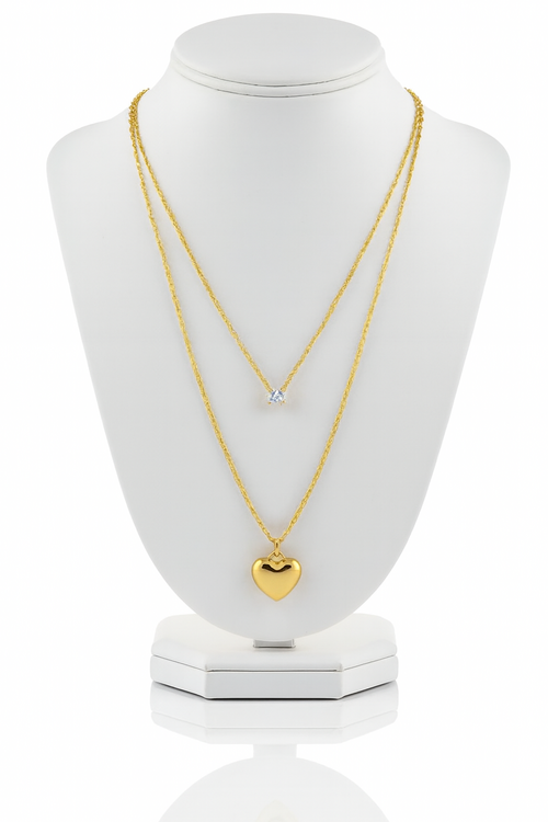 getpubthumb-37.png Gold Heart & Diamond Pendant Necklace Set-D 12 - Image 1