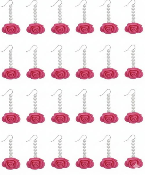 getpubthumb-60.png Pink Rose Pearl Earrings – Floral Haldi Jewelry - Image 1