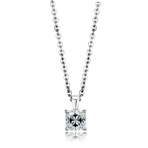 los893_fcf8f299-02f8-4d12-95d0-59d3ea60be52.jpg LOS893 - Rhodium 925 Sterling Silver Chain Pendant with AAA Grade CZ - Image 1