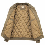 Mens Round Collar Winter Zipped Up Elbow Patch Jacket - Image 5