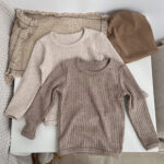 Baby Solid Color Comfy Fabric Shirt Sets Pajamas Home Clothes - Image 3