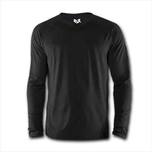 rdom070.jpg RapDom B02-PL-BLK-03 Performance Long Sleeve Crew - Black- Large - Image 1