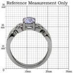 TK079 - High polished (no plating) Stainless Steel Ring with AAA Grade - Image 2